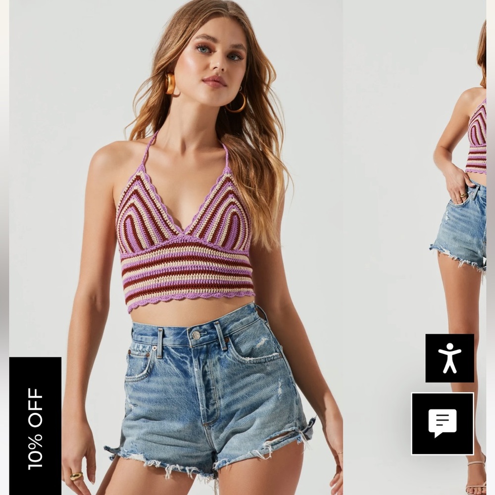 Cabana Crochet Halter Crop Top